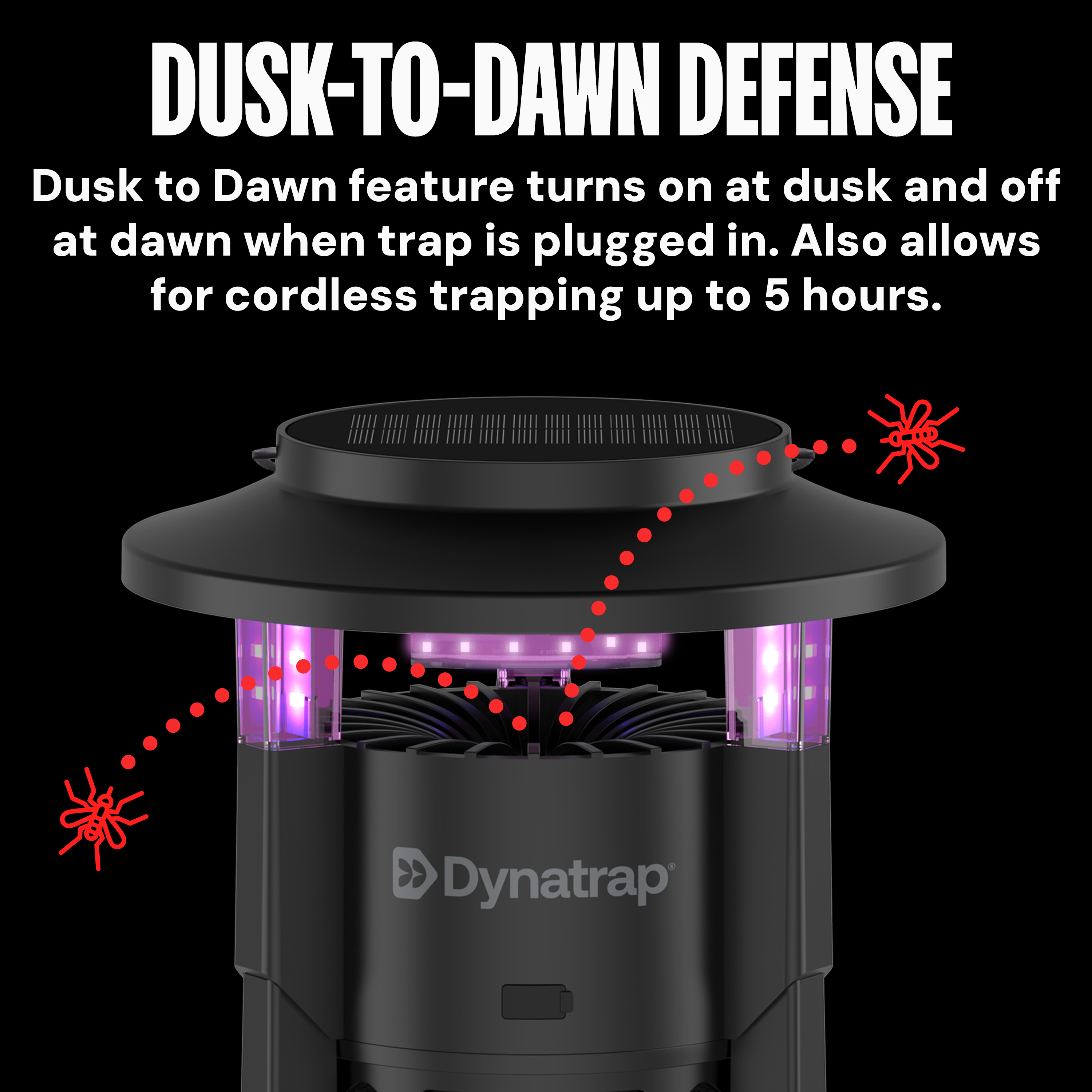 DynaTrap Outdoor Bug Trap with UV LED Light, Black photo 5