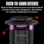 Dynatrap Outdoor Bug Trap 1/4 Acre UV LED Light Mosquito, Fly, Gnat, Moth, Wasp Trap, Chemical-Free Bug Zapper Alternative, Rechargeable and Portable Flying Insect Catcher with Cordless Capability