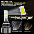 thumbnail image 2 of LECCIBUB LED Headlight Bulbs Compatible With Chevrolet Colorado 2015-2022,9005 + H11 High Low Beam + H16 LED Fog Light Bulb,6500K White,Plug and Play,Pack of 6, 2 of 8