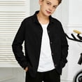 thumbnail image 2 of Mercatoo Teen Boys Girls Corduroy Long Sleeve Shirt with Pockets Kids Casual Button Down Jacket Youth Lightweight Lapel Shacket, 2 of 9