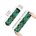 thumbnail image 4 of Fuzoiu Green Mosaic Glass Print Adult Socks, Crew Moisture-wicking Socks, Unisex Cushion Crew Socks,Casual Sports Ankle Socks, 4 of 7