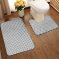 thumbnail image 2 of Yiaed Gray Plaid Print Bathroom Mat Set 2 Pieces Mat Anti-Skid Pad Ultra Soft and Absorbent Bathroom Bath Mat Contour Bath Rugs for Toilet Base, 2 of 6