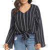 Karen Kane Women's Top Black/white strip Size X-Large