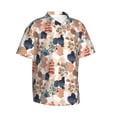 thumbnail image 2 of Balery Watercolor Plants Print Men's Hawaiian Shirts Short Sleeve Beach Shirt Relaxed Fit Vacation Button Down Shirts-Small, 2 of 9