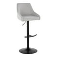 thumbnail image 4 of Hannah Adjustable Barstool Set of 2 Swivel, Black Bar Stools, Bar Chairs, Swivel Bar Stools Set of 2 with Back, Bar Height Stools Set of 2 (Grey Fabric), 4 of 6