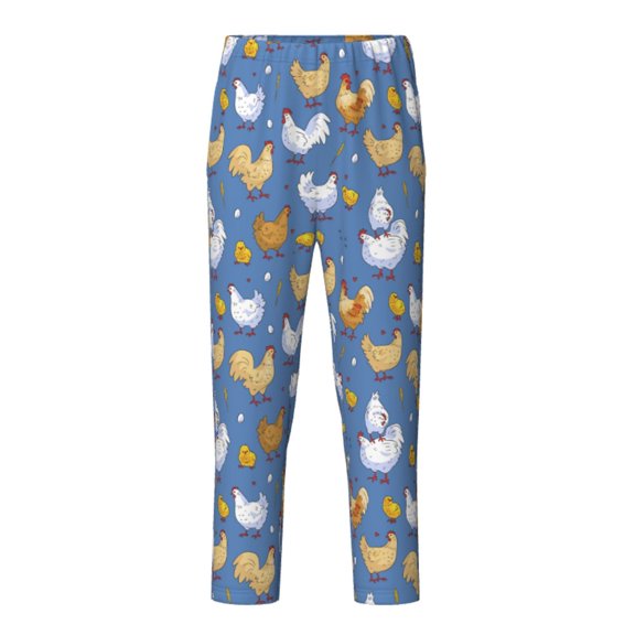 Xecao Chicken Family Print Teenagers' Pajama Pants Long Sleep Pants Soft Elastic Waist Pajama Bottoms Elastic waist with 2 Pockets 5-16 Years-XS(5-6)