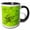 Black/White, variant on 3drose, Steampunk Flying Machines Hot Air Balloons in Acid Green, 11oz Two-tone Black Mug