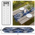 thumbnail image 3 of Blue Black Stripes Table Runner Linen Burlap Table Runner 72 Inches Long Modern Abstract Ombre Grey White Lines Dresser Scarves for Kitchen Island Coffee Dining Party Wedding Holiday Decor 14"x72", 3 of 8