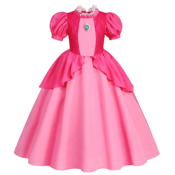 Vestidos de melocotón para niñas, disfraz de princesa, ropa de fiesta, Cosplay, Halloween, Carnaval, cumpleaños Fivean unisex