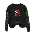 thumbnail image 4 of EHQJNJ Sweat-Shirt Col Rond pour Femmes Mignon Graphique de Noël Décontracté Imprimé Verre Manches Longues Sweat-Shirt Col Rond Graphique pour Femmes Sweat-Shirt Marron pour Femmes Maman Graphique, 4 of 4