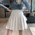 thumbnail image 3 of Minivestido adelgazante de cintura alta, falda de corte A, estilo preppy, falda plisada blanca para mujer, antiexposición, primavera y otoño, 3 of 5