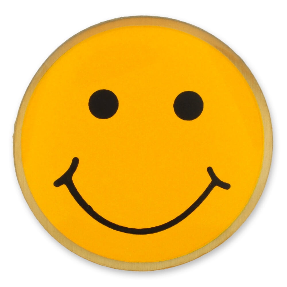 Pin Button Badge Ø25mm 1" Smiley Face Jaune Yellow Smile Sourire Emoticon 