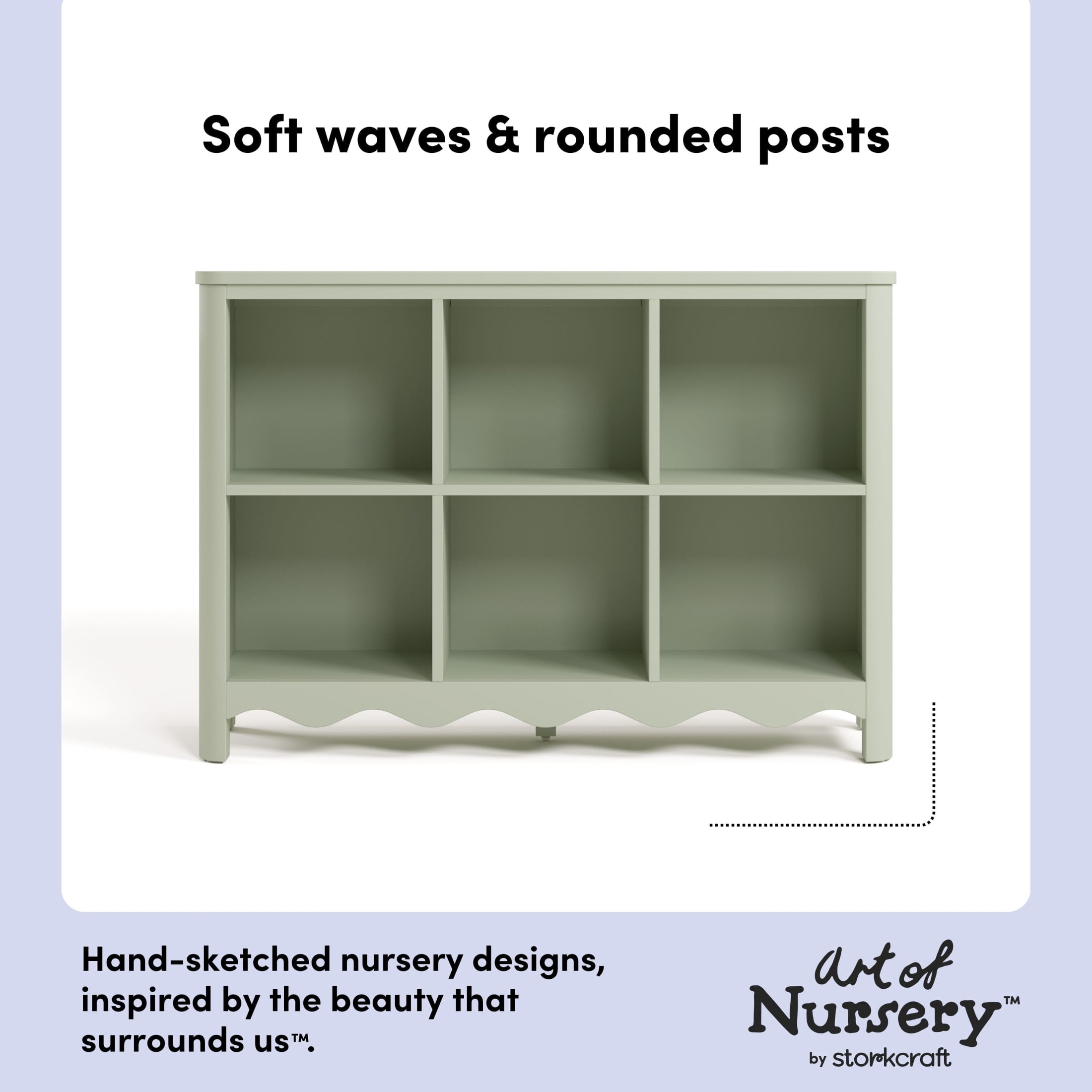 Art of Nursery by Storkcraft Casablanca 6 Cube Organizer Kids Bookcase - Sage