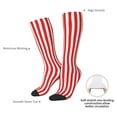 thumbnail image 4 of Balery Red And White Stripes Printed Novelty Socks Men's Women's Crew Socks Sports Socks Knee High Socks Cotton Socks Quirky and Cool Socks, 4 of 9
