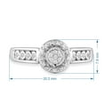 thumbnail image 2 of Jewelili Sterling Silver With 1/10 Cttw Natural White Round Diamonds Miracle Plate Bridal Engagement Ring, Size 7, 2 of 6
