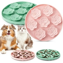 Slow Feeder Dog Bowls, Silicone Pet Food Bowls with Suction Cups Non-Slip, Dog Feeding Bowls Slow Down Pet Eating Speed for All Breed Dogs, Anxiety Relief & Fun Added (Pink)