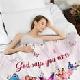 thumbnail image 2 of Christian Gifts for Women, Religious Gifts for Women Catholic Bible Verse Blanket Inspirational Spiritual Scriptures Soft Throw Blanket Birthday Gifts for Women, Christian Gifts Blanket 50"X 60", 2 of 5