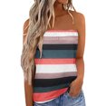 thumbnail image 2 of Crop Tank Tops Para Mujer Mujeres Mujeres Bandeau Camisa casual suelta Vacaciones Sin mangas Tubo superior Sin tirantes Blusa de vacaciones Top Verano de mujer Camis (Orange, XXL), 2 of 5