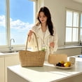 thumbnail image 4 of Fmbmuo Woven Tote Bag for Women Hollow Weave with Inner Pouch, Stylish Shoulder Bag Purse Gift, Casual Beach Travel Handbag, 4 of 4