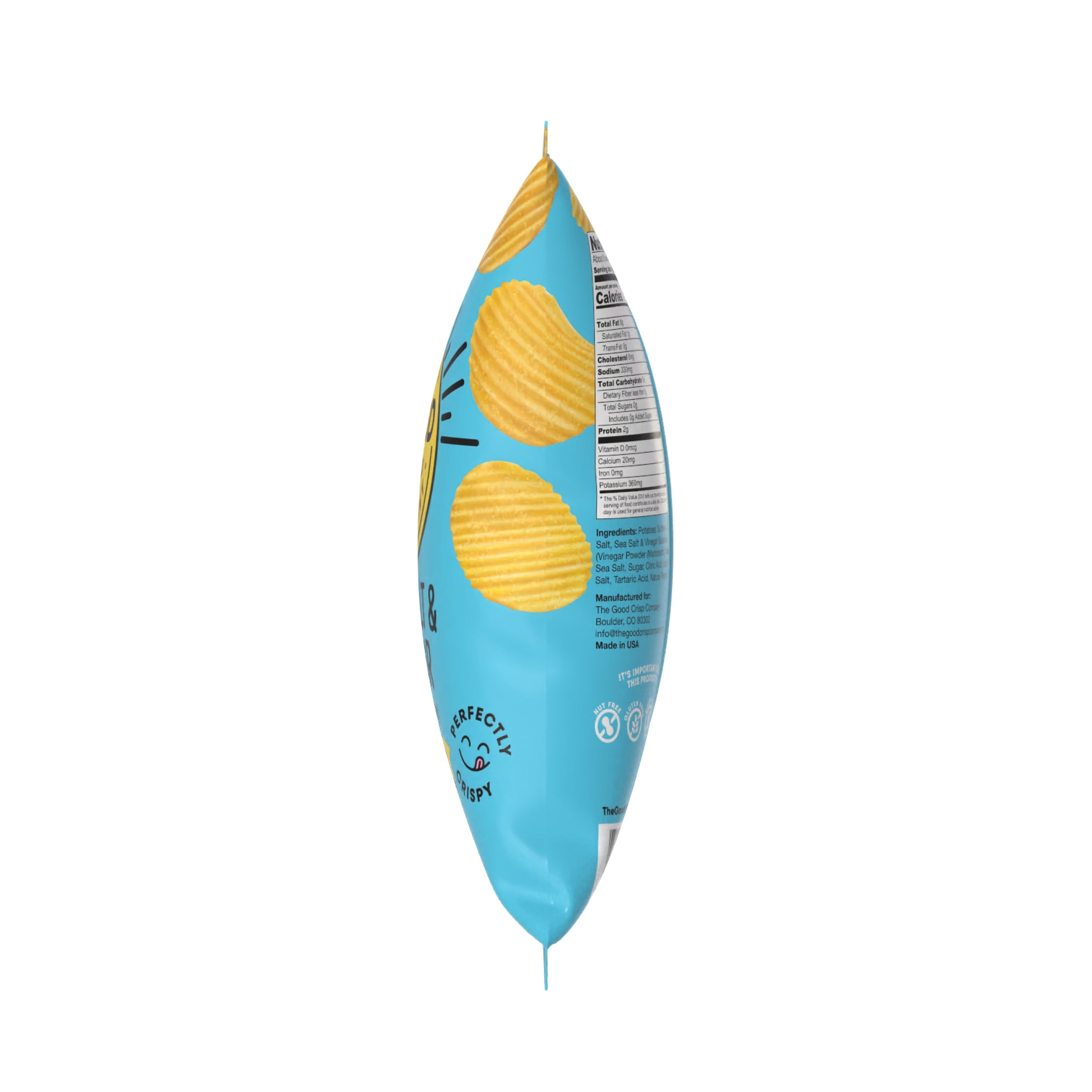 The Good Crisp Company Gluten Free Sea Salt & Vinegar Crinkle Cut Potato Chips