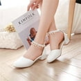 thumbnail image 2 of Celivon Kids Girl Mary Jane Dress Shoes Low Heels Flower Party High School Prom Sandals Dress Shoes For Tween 11-11.5 Years, 2 of 9