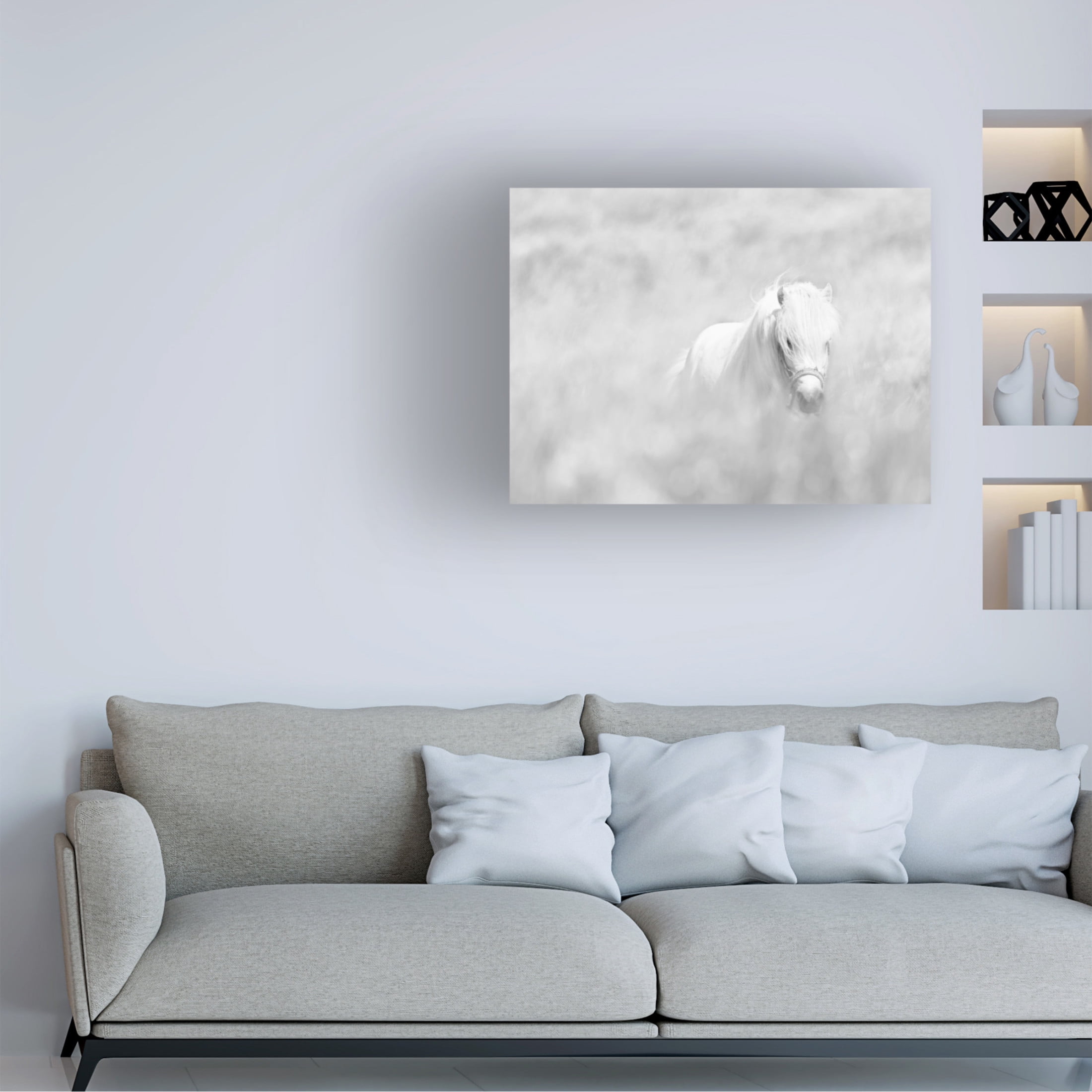 Trademark Fine Art Oles Paritskiy White Horse Canvas Wall Art