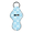 Blue, variant on Flower Check Lip Balm Holder