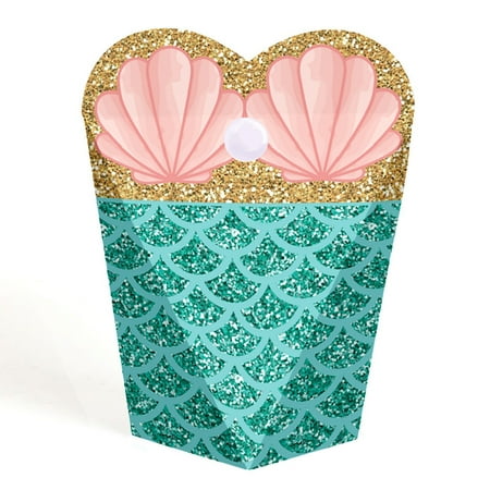 - Let's Be Mermaids - Baby Shower or Birthday Party Favor Gift Boxes - Set of 12