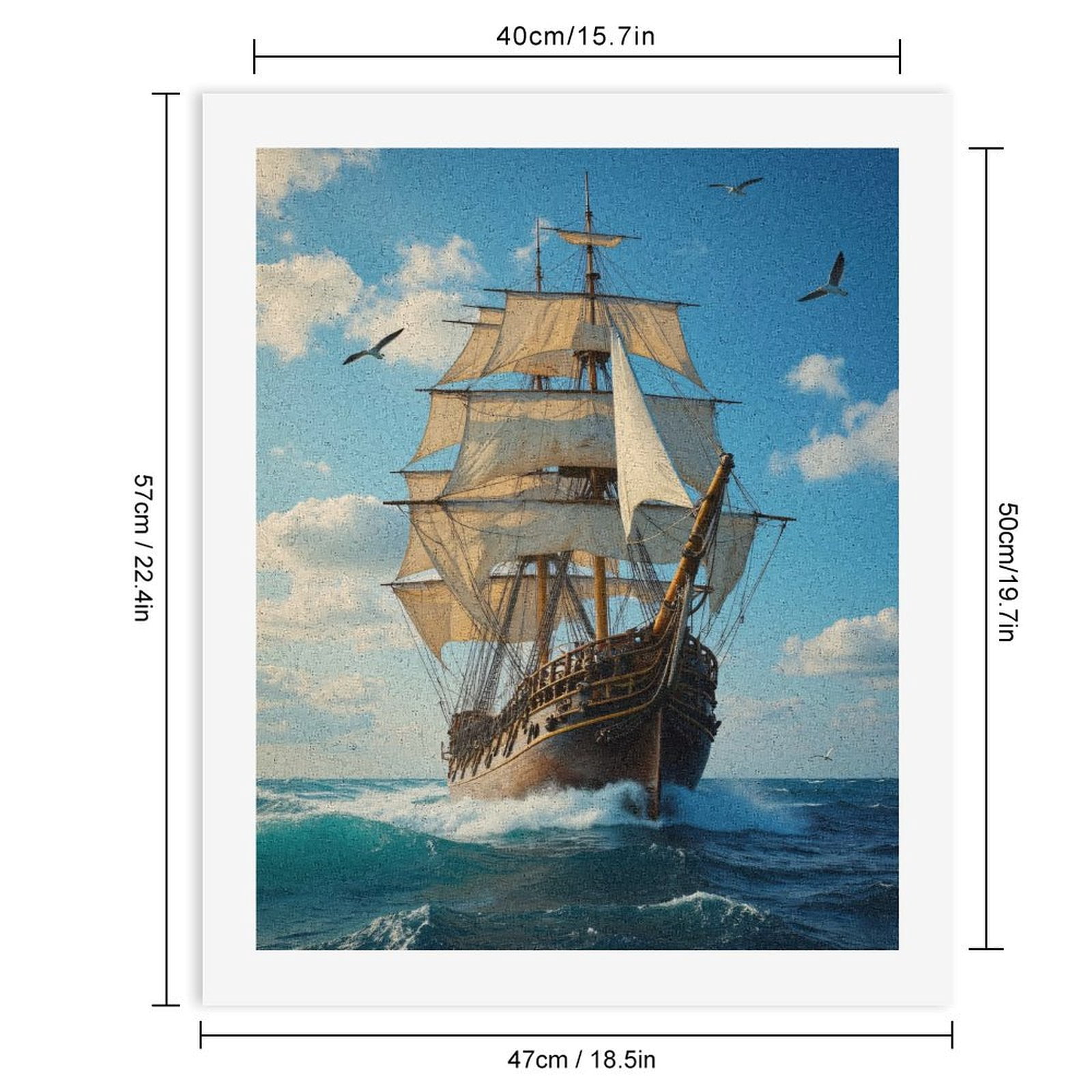 Paint by Numbers Kit for Adults, Sailing Ship Ocean Adventure Paint by Numbers, Easy Paint by Numbers Kit for Adults Beginner, DIY Adult Paint by Number Kits on Canvas, 12x16in Home Decor