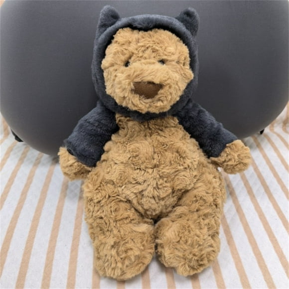Jellycaten Bear Stuffed Animals Soft Plush Cute Bear with Hoodie Doll for Boys Girls, Cute Brown Bear Plush Soft Bear Plushies Pillow Gifts for Kids Girlfriend Birthday Christmas