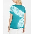 thumbnail image 3 of Style & Co Women's Tie-Dyed Ruffle-Hem T-Shirt Short Sleeve Petite Size PXL, 3 of 3