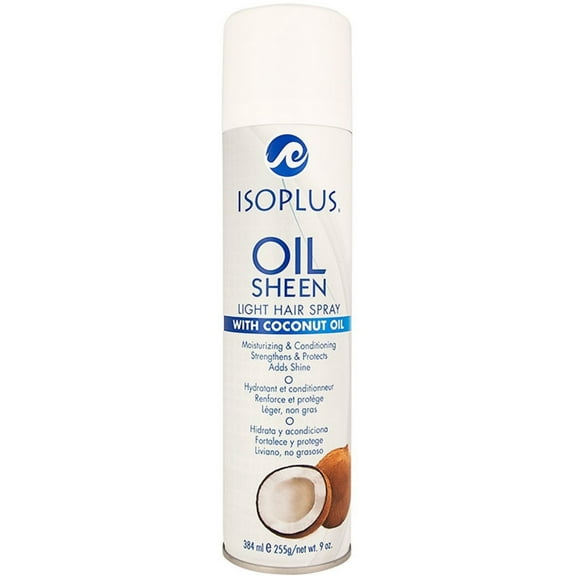 Isoplus Oil Sheen Light Hair Spray, Coconut Oil 9 oz (Pack of 2)