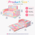 thumbnail image 6 of Kids Couch Toddler Chair Folding, Soft Couch 2 in 1 Kids Sofa Glow in The Dark Couch, Gifts Sleeper for Girls Boys - Pink Unicorn, 6 of 8
