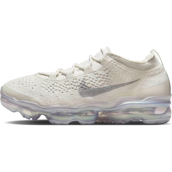 Nike Women's Air VaporMax Flyknit Next Nature Running Sneakers - Phantom, Metallic Silver, Size 5.5