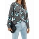 thumbnail image 3 of Suéteres de Punto con Estampado de Mariposas para Mujer, Informales, de Larga y Cuello Redondo Gris XL, 3 of 9