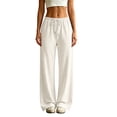 thumbnail image 3 of Nestiefly Baggy Sweatpants for Women Fleece Wide Leg Low Rise Drawstring Pants Elastic Waist Fall Winter Joggers Sweat Shirts White 2XL, 3 of 10