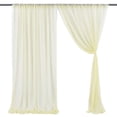 thumbnail image 2 of Décoration de Mariage Fond de Rideaux Ornements Translucides Rose 5 X 10 Ft Bleu Clair Fenêtre Décor Maille Rideau, 2 of 12