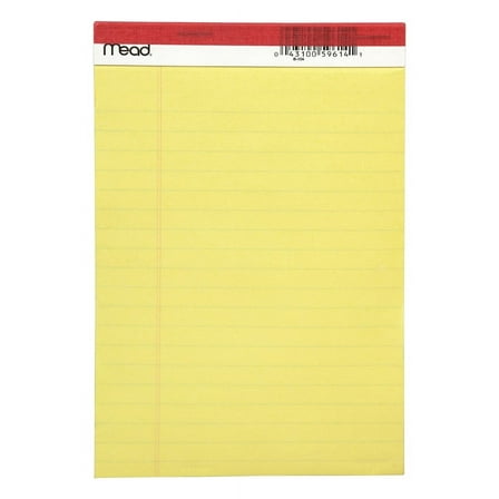 Mead 59614 5 x 8 in. Yellow Legal Pad- 50 Count- Pack of 12