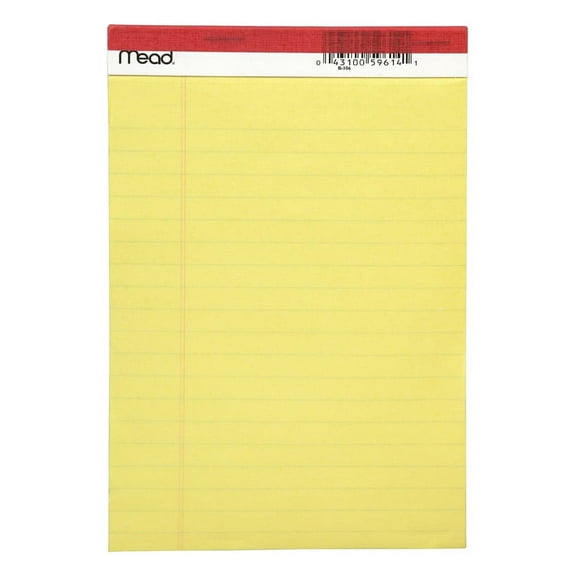 Mead 59614 5 x 8 in. Yellow Legal Pad- 50 Count- Pack of 12