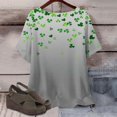 thumbnail image 4 of Puntoco Liquidación de blusas cortas para mujer, blusa de manga corta con estampado de moda para mujer, camiseta de cuello redondo, 4 of 5