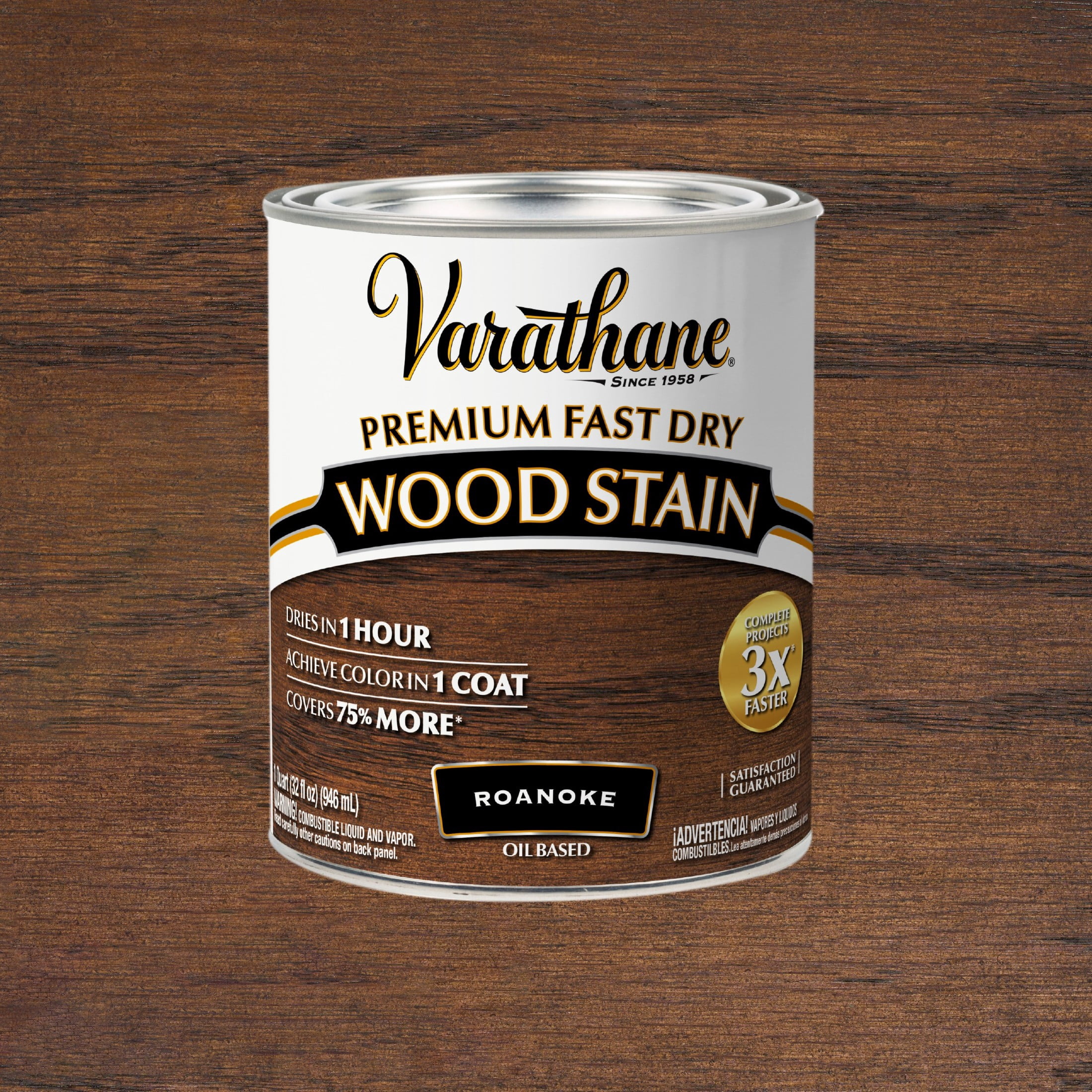(2 pack) Roanoke, Varathane Premium Fast Dry Wood Stain-370721, Quart