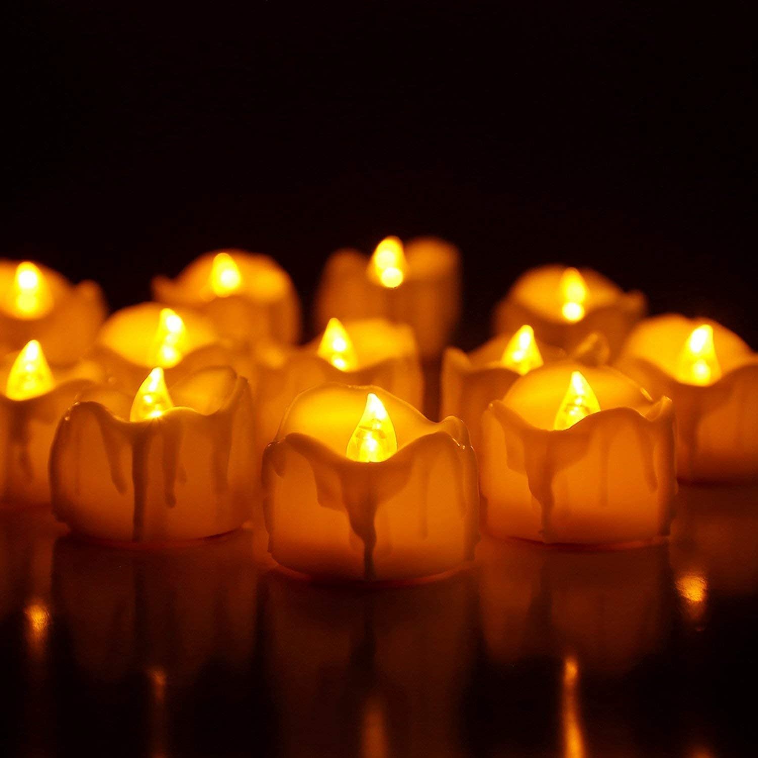 Seenda 12 Pcs Flameless LED Tea Light Candles,Realistic Tea Lights