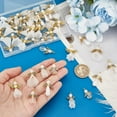 thumbnail image 3 of 48 piezas de 6 estilos de dijes de alas de ángel, cuentas de pera blancas, tapas de flores con cuentas de alas doradas, cuentas de alas de ángel de hada, colgantes, 3 of 6