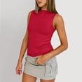 thumbnail image 5 of Lumtrix Boat Neck Tank Tops For Women Seamless Shirts Cute Casual Basic Sim Fitted Summer Going Out Crop Tops Red XL, 5 of 6