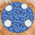 thumbnail image 2 of Clean-Lined Floral Round Tablecloth with Elastic Fit, Soft and Durable for Indoor Dining or Patio Events, Fits 44-52 Inch Round Tables, 2 of 6