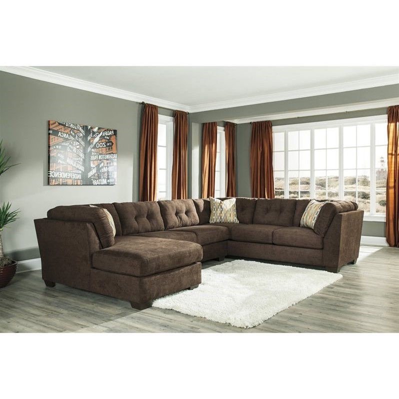 Ashley Delta City 3 Piece Left Sectional in Chocolate - Walmart.com