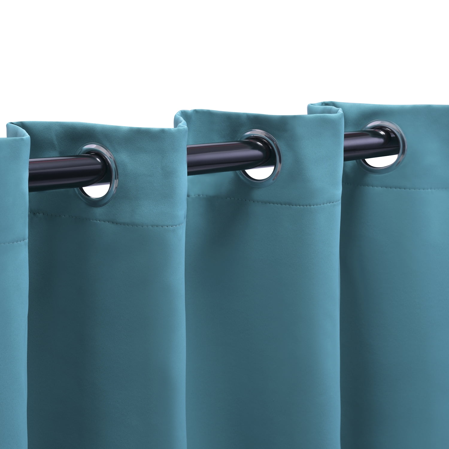 Superior Solid Blackout Curtain Set of 8, 52" x 96", Aqua