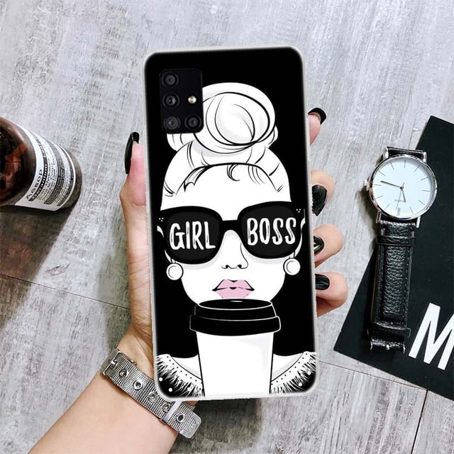 Funda de teléfono de princesa Boss Coffee para Samsung Galaxy A12, A22, A32, A42, A52, A72, A51, A71, 5G, A41, A31, A21, A02S, M12, M21, M31, M30S qiuyongming unisex