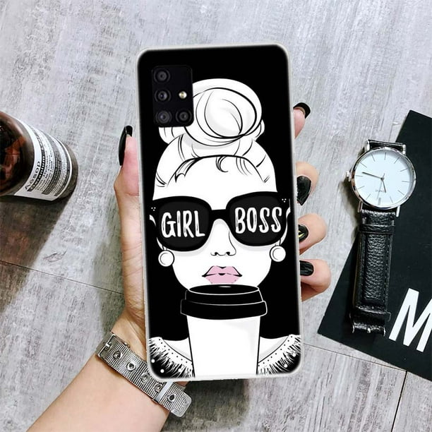 Funda de teléfono de princesa Boss Coffee para Samsung Galaxy A12, A22, A32, A42, A52, A72, A51, A71, 5G, A41, A31, A21, A02S, M12, M21, M31, M30S Fivean unisex