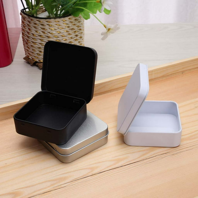 Small square cheap metal tins